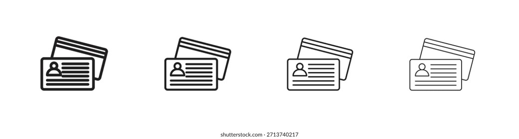 Símbolo de esquema de icono de documentos personales. Colección de trazo editable.
