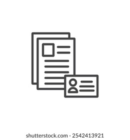 Ícone de documentos pessoais Marca de símbolo em estilo preenchido