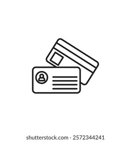 Personal documents icon Vector flat thin line illustration