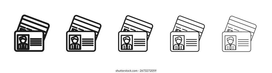 Signo de ilustración de conjunto de esquema de Vector de iconos de documentos personales
