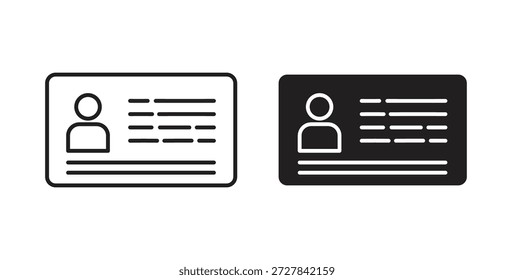 Documentos personales iconos. Iconos de contorno Vector colección. ilustraciones planas