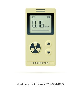 Personal Dosimeter Measuring Gamma Radiation. Vector 3d Illustration.