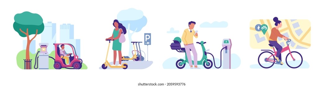 Personal eco city transport. Electric vehicles