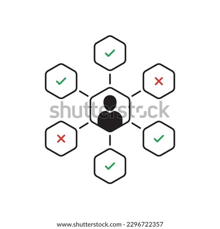 personal effectiveness affirmation or to-do. flat outline trend modern mission or lifestyle graphic design element isolated on white. concept of planning daily routine and survey or recruitment exam