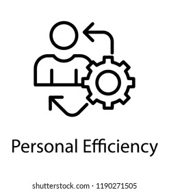 Personal efficiency vector on white background