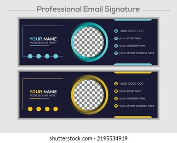 Personal email signature design template email footer design template personal social media cover