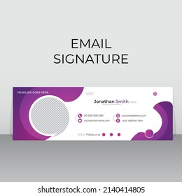 Personal email signature template and social media cover, Modern Email signature template design