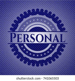 Personal emblem with jean background