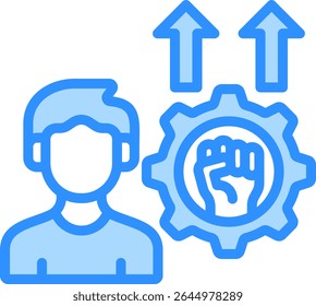 Ícone de empoderamento pessoal Ilustração do vetor de cor azul