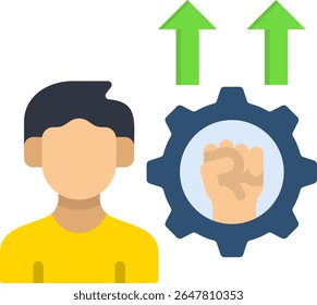 Personal Empowerment Icon Flat Vector Illustration