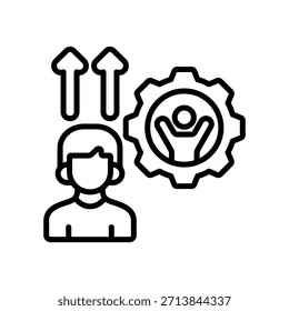 Ilustración vectorial de línea de icono de empoderamiento personal