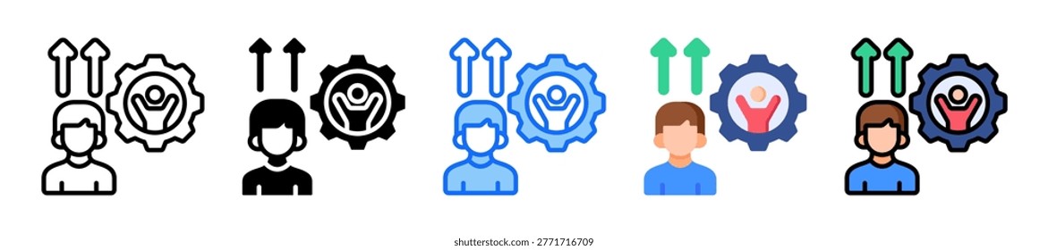 Personal Empowerment Icon Set Multiple Style Collection Vector Illustration