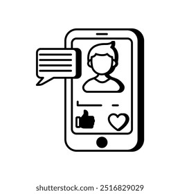 Icono de glifo de Comentarios personal, Ilustración vectorial