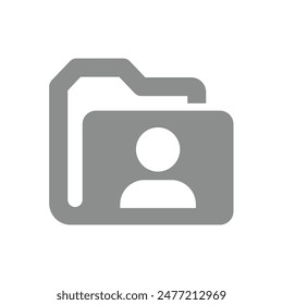 Personal file vector icon. Data and person with folder symbol.