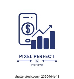 Personal finance app black solid desktop icon. Budget planner. Expense tracker. Pixel perfect 128x128, outline 4px. Silhouette symbol on white space. Glyph pictogram. Isolated vector image