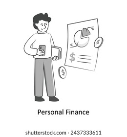 Personal Finance Flat Style Design Vector illustration. Stock illustration