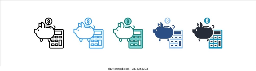 Personal Finance Icon In Different Style Vector