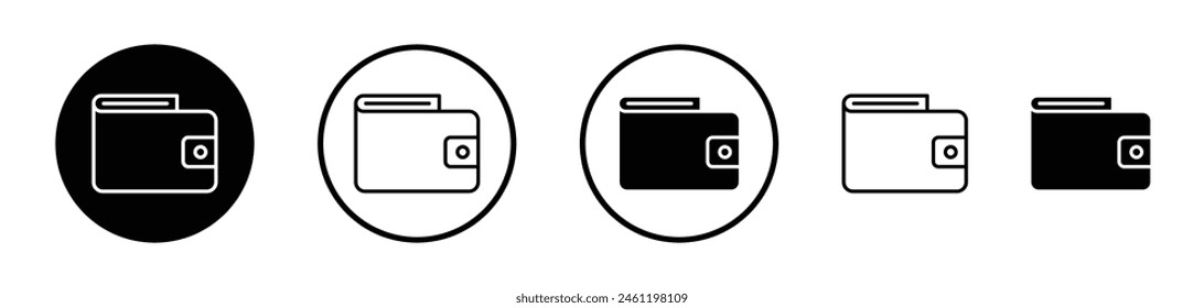 Personal Finance Icon Set. Cash Holder Symbol. Money Purse Representation. Financial Storage Emblem.