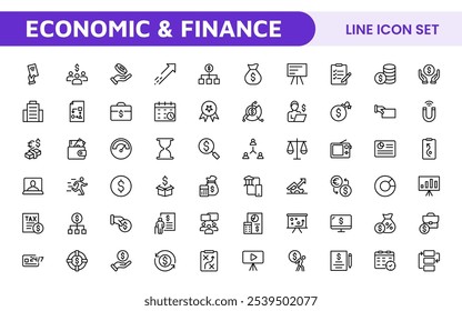 Conjunto de Ícones do Personal Finance. Ícones elegantes e intuitivos para orçamento, economia e investimento, perfeito para aplicativos financeiros, ferramentas e sites para capacitar os usuários a gerenciar seu dinheiro de forma eficaz.