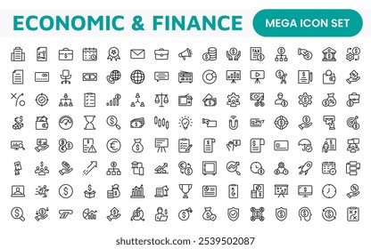 Personal Finance Icon Set. Sleek and intuitive icons for budgeting, saving, and investing, perfect for financial apps, tools, and websites to empower users in managing their money effectively.