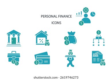 personal finance icon set. personal finance vector.Editable stroke.linear style sign for use web design,logo.Symbol illustration.