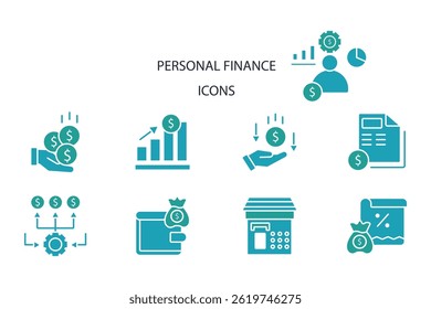 personal finance icon set. personal finance vector.Editable stroke.linear style sign for use web design,logo.Symbol illustration.