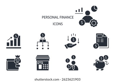 personal finance icon set. personal finance vector.Editable stroke.linear style sign for use web design,logo.Symbol illustration.