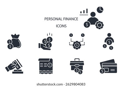 personal finance icon set. personal finance vector.Editable stroke.linear style sign for use web design,logo.Symbol illustration.