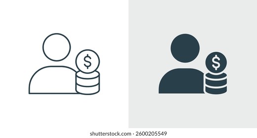 Personal Finance Icon Vector Illustration. Concept of Income, Salary, Savings, investment, Individual Earnings, or Financial Growth symbol