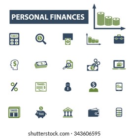 personal finance  icons, signs vector concept set for infographics, mobile, website, application

