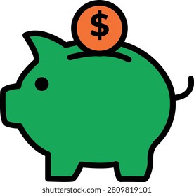Personal Finance and Money Saving Concept Symbol