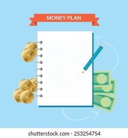 Personal finance plan note info-graphic theme