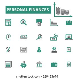 personal finances, credit, money icons