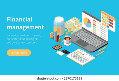 Personal finances isometric concept with digital financial management symbols vector illustration