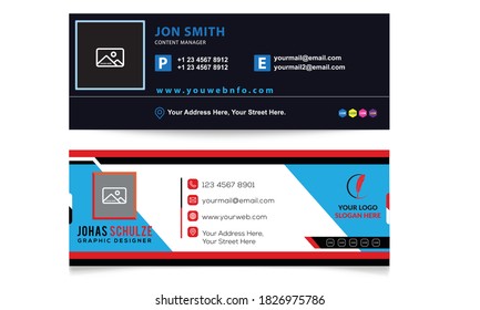 Personal Flat, Modern and Professional Email Signature Original & Editable Templates