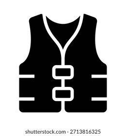 Personal flotation vest silhouette vector illustration