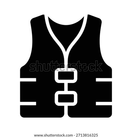 Personal flotation vest silhouette vector illustration