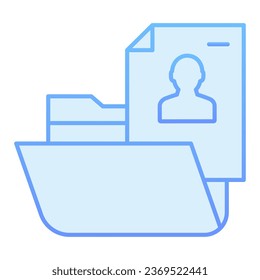 Icono plano de carpeta personal. Carpeta con información personal iconos azules en estilo plano moderno. Diseño de estilo de degradado de carpetas de equipos, diseñado para web y aplicación. Eps 10