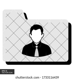 Personal folder icon. User character icon for the Young entrepreneur avatar. Businessman. Vector illustration.