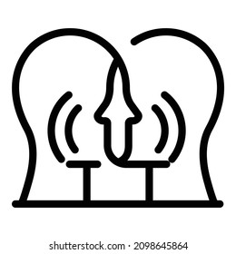 Icono personal de habla extranjera. Esbozar icono de vector de habla extranjera personal para el diseño web aislado en fondo blanco