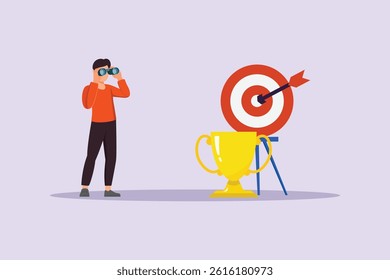 Personal Goals Concept. Colored flat vector illustration isolated