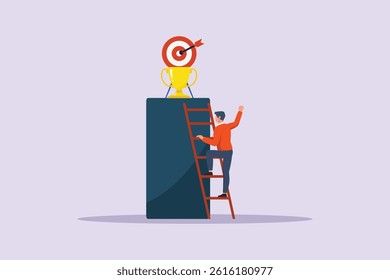 Personal Goals Concept. Colored flat vector illustration isolated