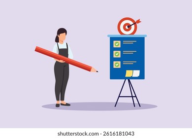 Personal Goals Concept. Colored flat vector illustration isolated