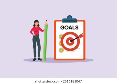 Personal Goals Concept. Colored flat vector illustration isolated