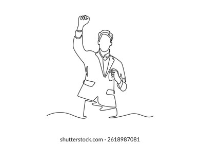 Personal goals concept. Single line draw design. Vector graphic illustration