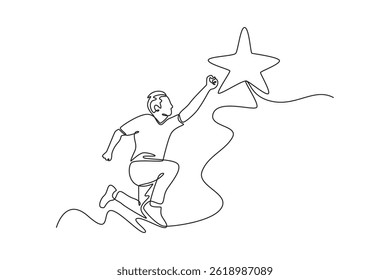Personal goals concept. Single line draw design. Vector graphic illustration