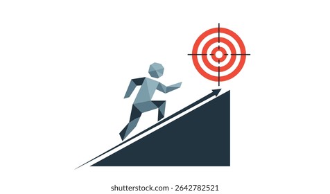 Personal Growth and Ambition Achieving Targets Stepping Up To The Next Level Of Success
