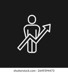 Personal Growth and Career Development Icon for Employee Performance and Self-Improvement