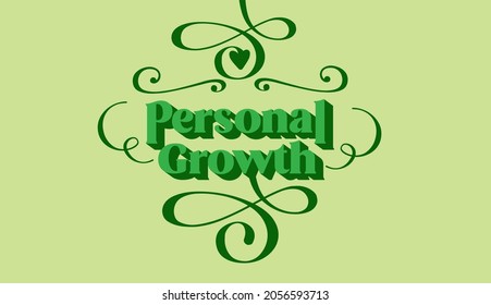 Personal growth concept banner. Concept of a typo with a plant. 
