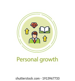 Personal growth concept line icon. Route to success. Self improvement and self realization.Business and career development.Human resources management. Vector isolated conception metaphor illustration